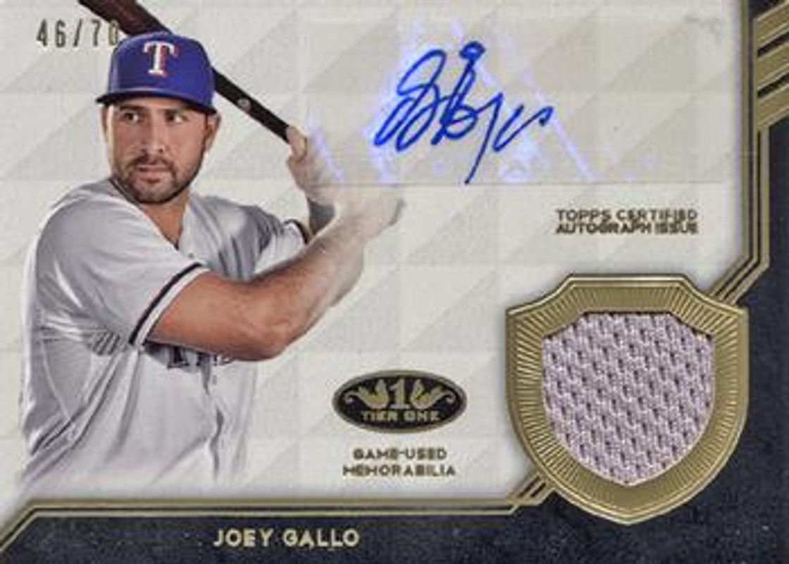 Joey Gallo 2018 Topps Tier One #AT1R-JG Autographed Tier One Relics /35 RAW