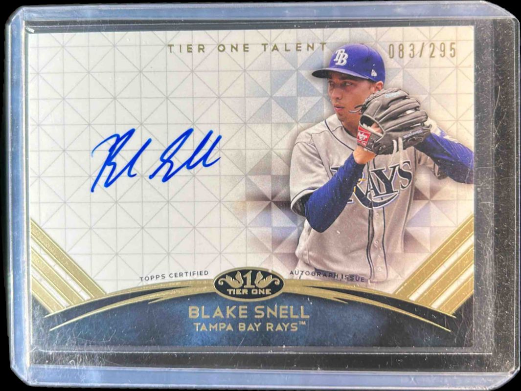 Blake Snell 2018 Topps Tier One #TTA-BS Tier One Talent Autographs /80 RAW