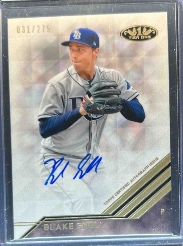 Blake Snell 2018 Topps Tier One #BA-BS Break Out Autographs /275 RAW