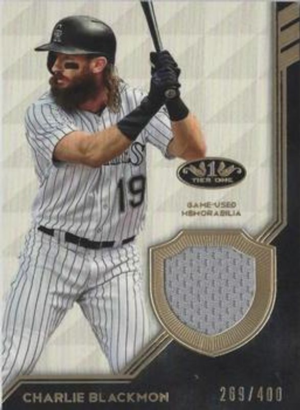 Charlie Blackmon 2018 Topps Tier One #T1R-CB Tier One Relics /335 RAW