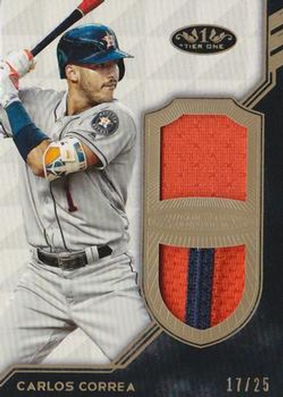 Carlos Correa 2018 Topps Tier One #T1DR-CC Tier One Relics Dual Patch /25 RAW