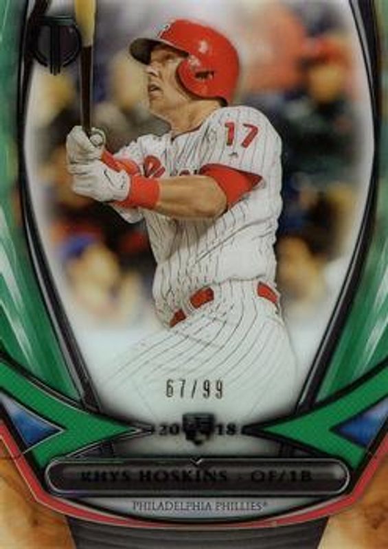 Rhys Hoskins 2018 Topps Tribute #18R-5 2018 Rookies - Green /99 RAW