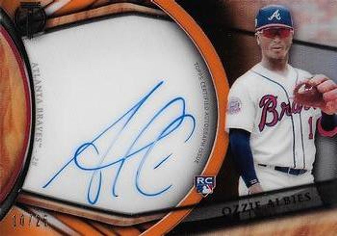 Ozzie Albies 2018 Topps Tribute #TA-OAL Autographs - Orange /25 Rookie RAW