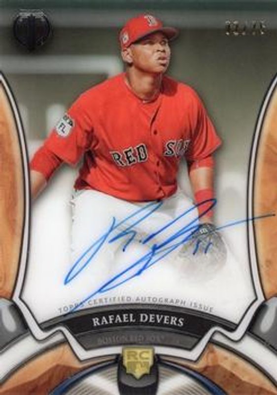 Rafael Devers 2018 Topps Tribute #LA-RD League Inauguration Autographs /75 Rookie RAW