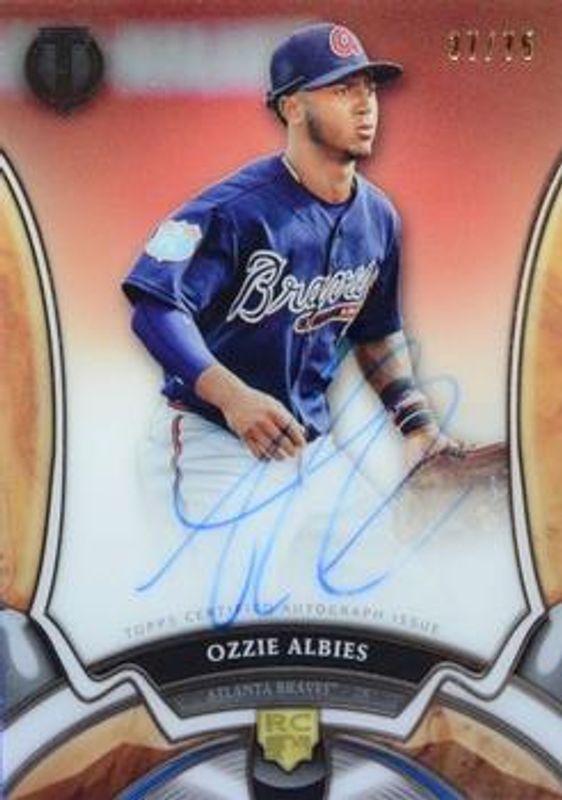 Ozzie Albies 2018 Topps Tribute #LA-OA League Inauguration Autographs /75 Rookie RAW