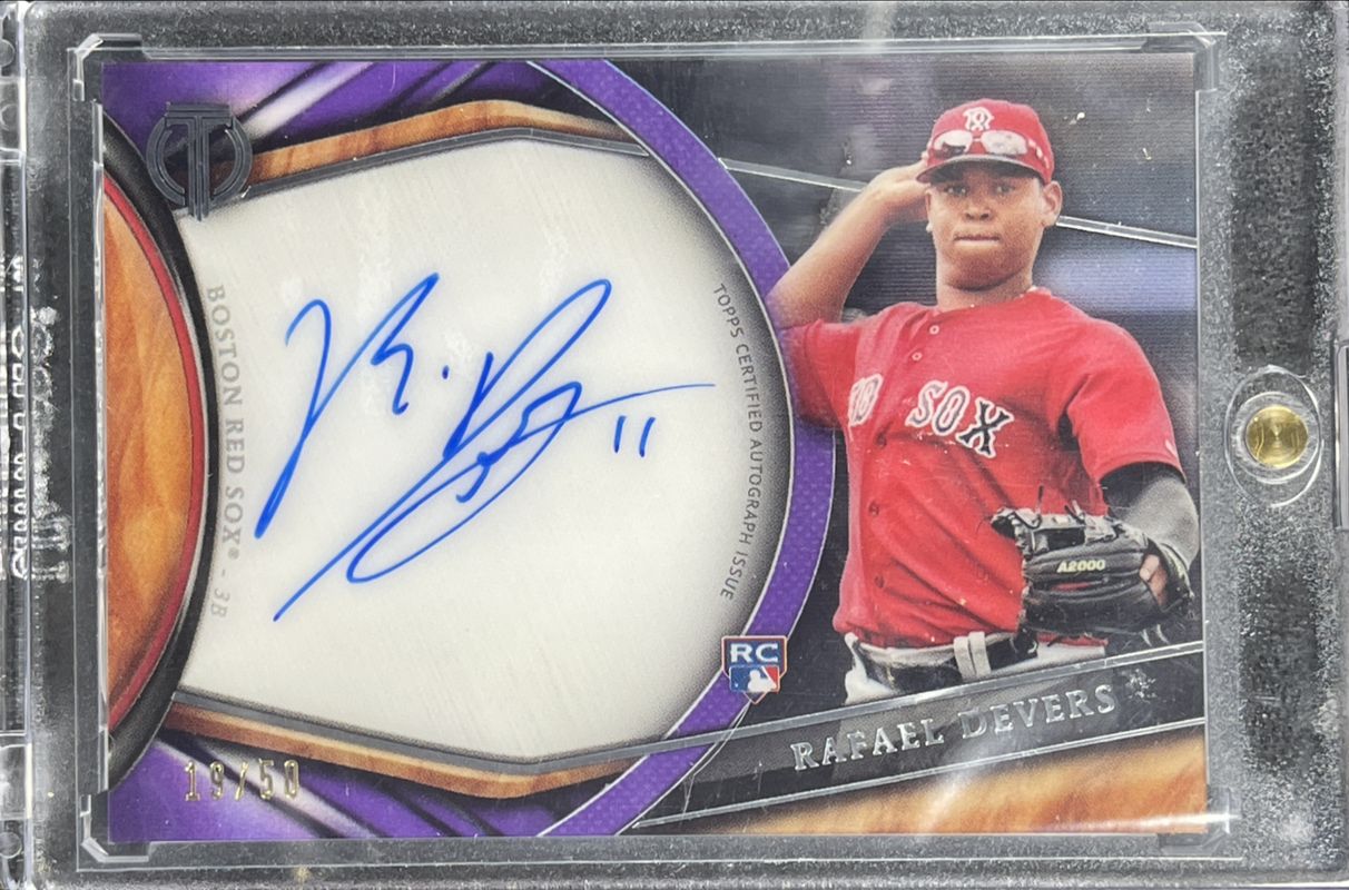Rafael Devers 2018 Topps Tribute #TA-RD Autographs - Purple /50 Rookie RAW