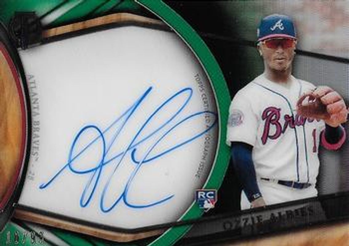 Ozzie Albies 2018 Topps Tribute #TA-OAL Autographs - Green /99 Rookie RAW