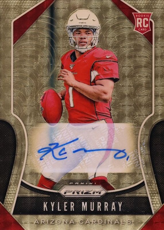 Kyler Murray 2019 Prizm #301 Rookie Autographs - Gold Vinyl /5 RAW