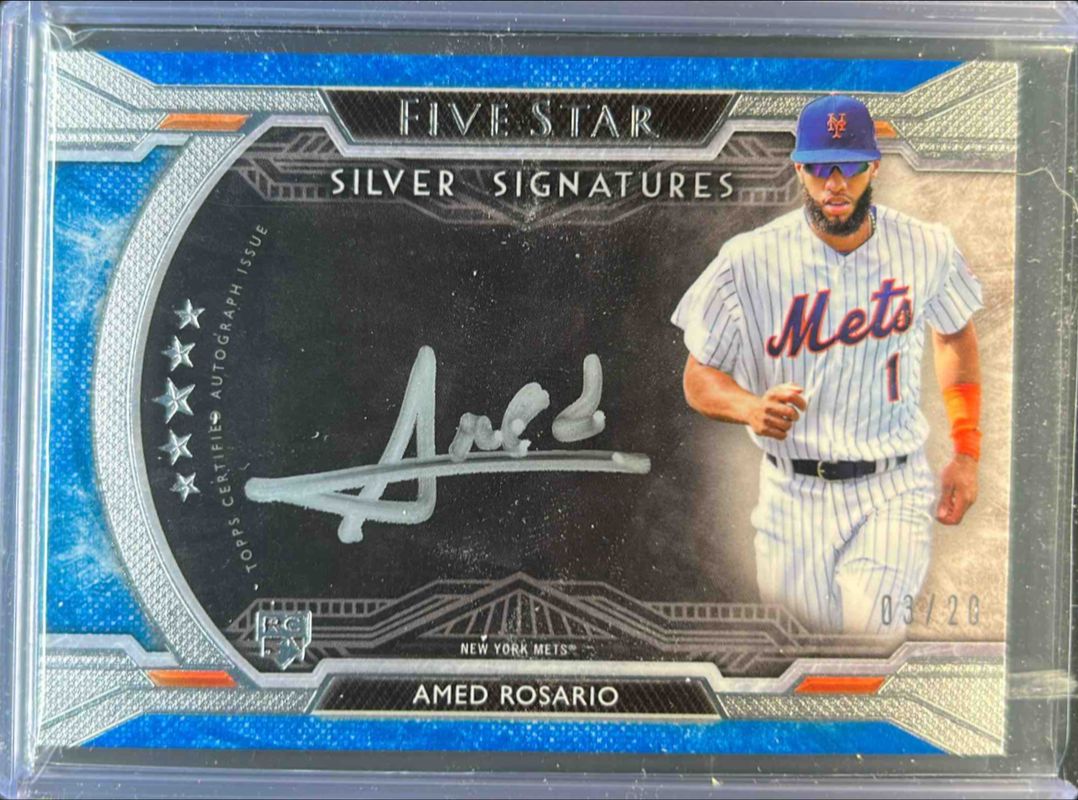 Amed Rosario 2018 Topps Five Star #FFSS-AO Silver Signatures - Blue /20 Rookie RAW