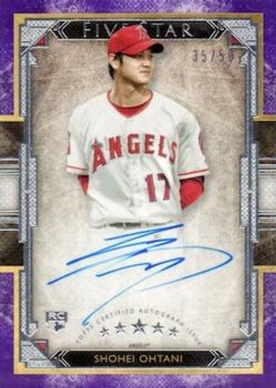 Shohei Ohtani 2018 Topps Five Star #FSA-SO Purple /50 Price Guide