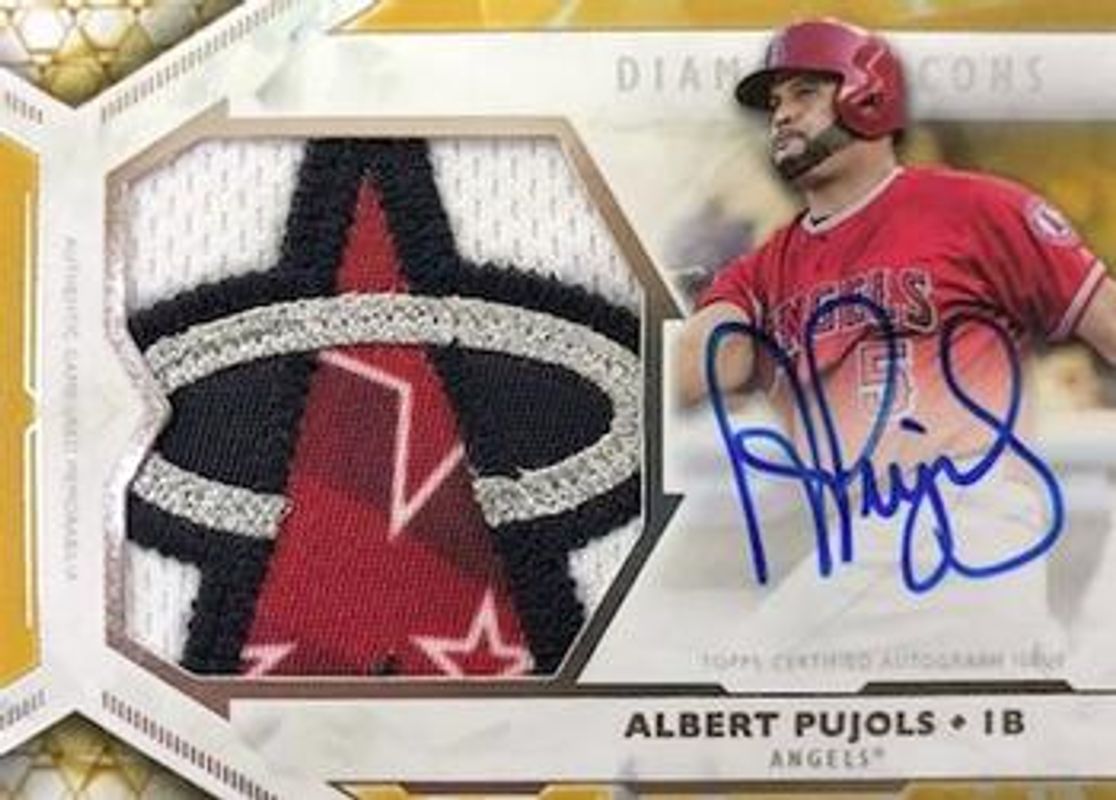 Albert Pujols 2018 Topps Diamond Icons #AJPA-AP Autographed Authenticated Jumbo Patches - Gold /1 RAW