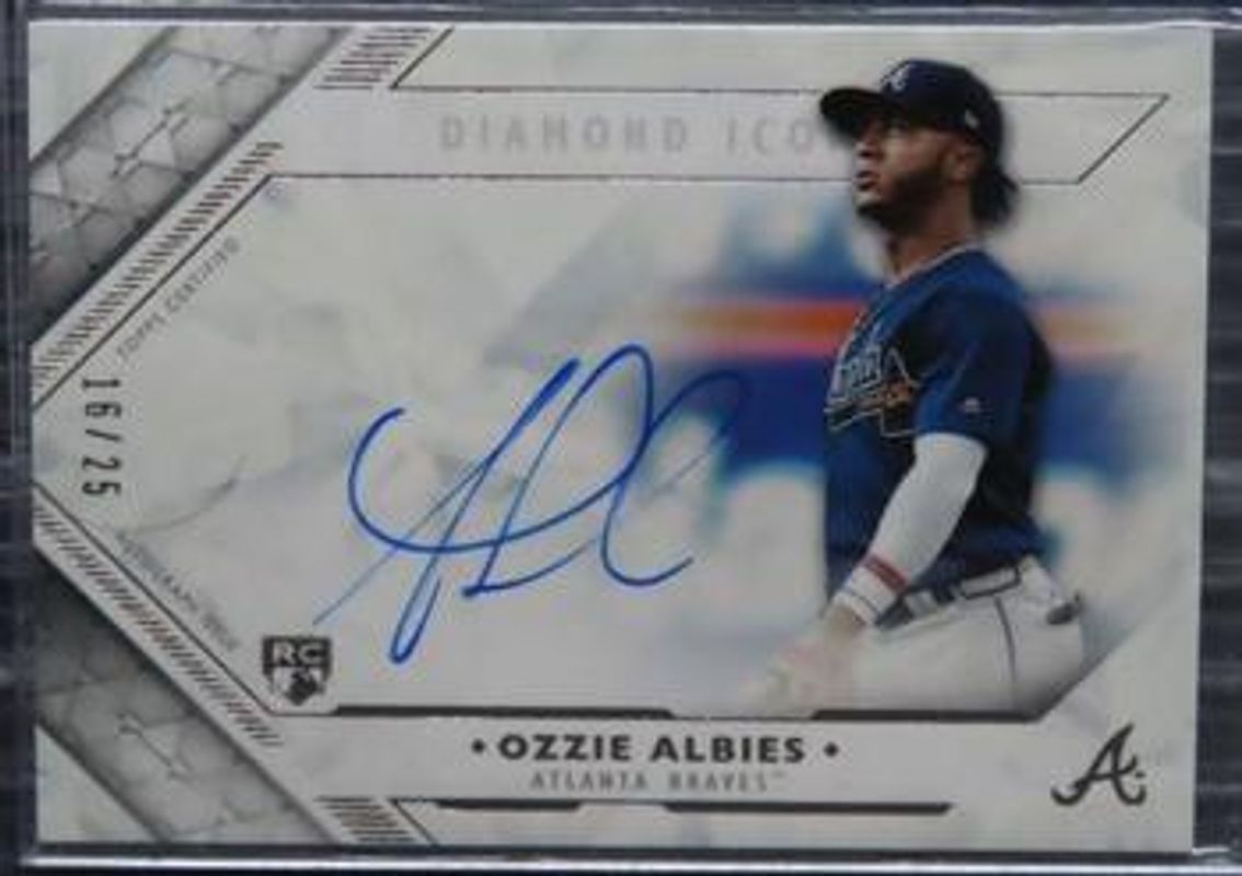 Ozzie Albies 2018 Topps Diamond Icons #DA-OA Diamond Autographs /25 Rookie RAW