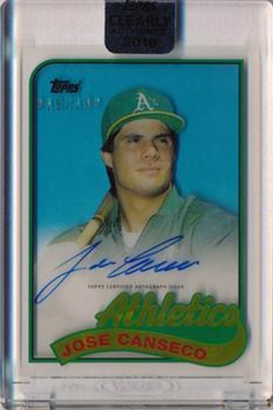 Jose Canseco 2018 Clearly Authentic #CAR-JCA Reprint Autographs /99 RAW