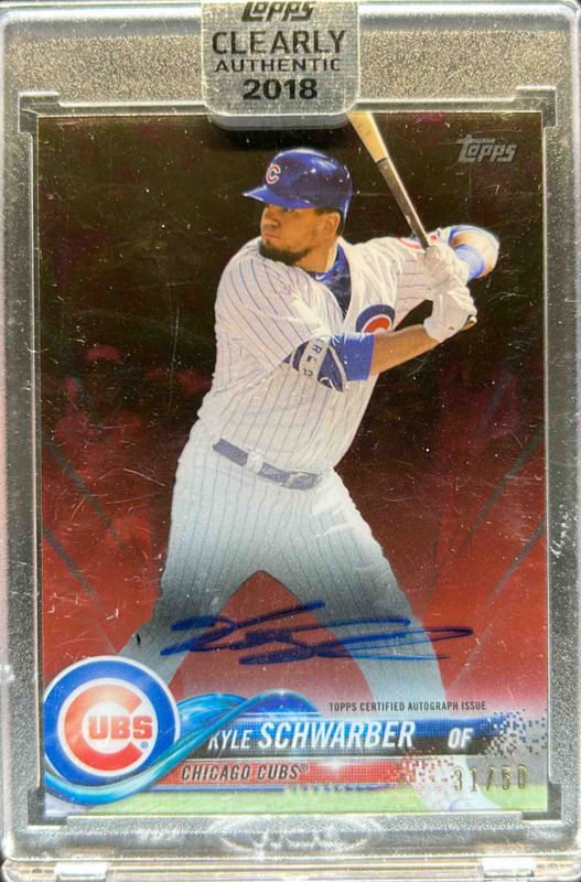 Kyle Schwarber 2018 Clearly Authentic #CAA-KS Red /50 RAW
