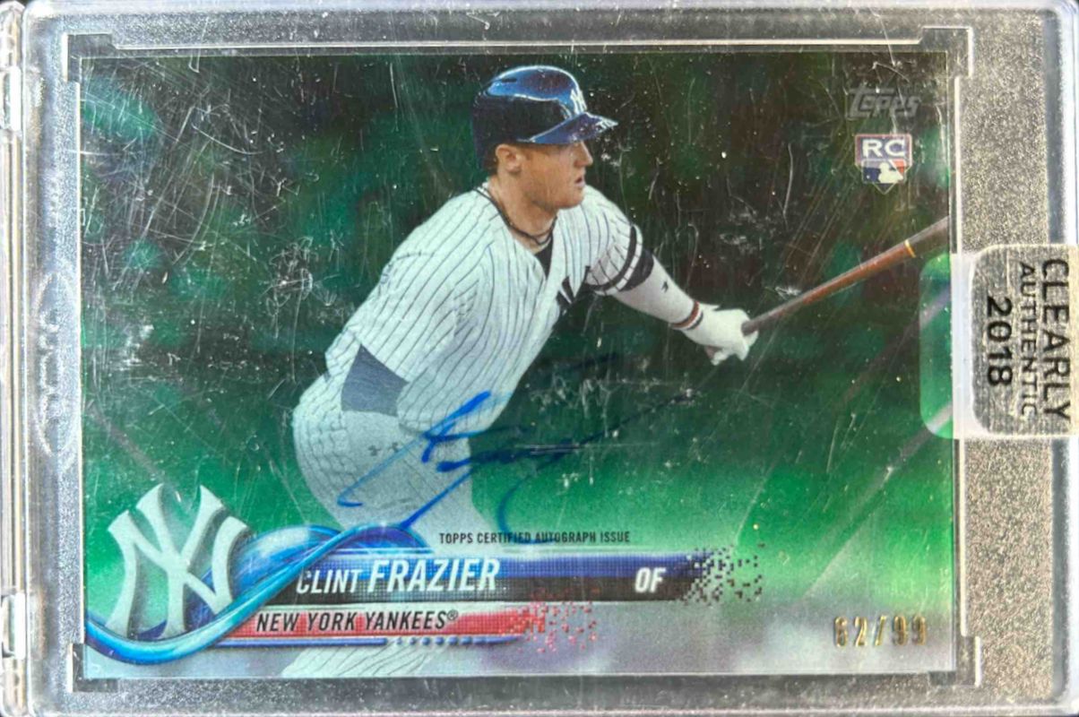 Clint Frazier 2018 Clearly Authentic #CAA-CF Green /99 Rookie RAW