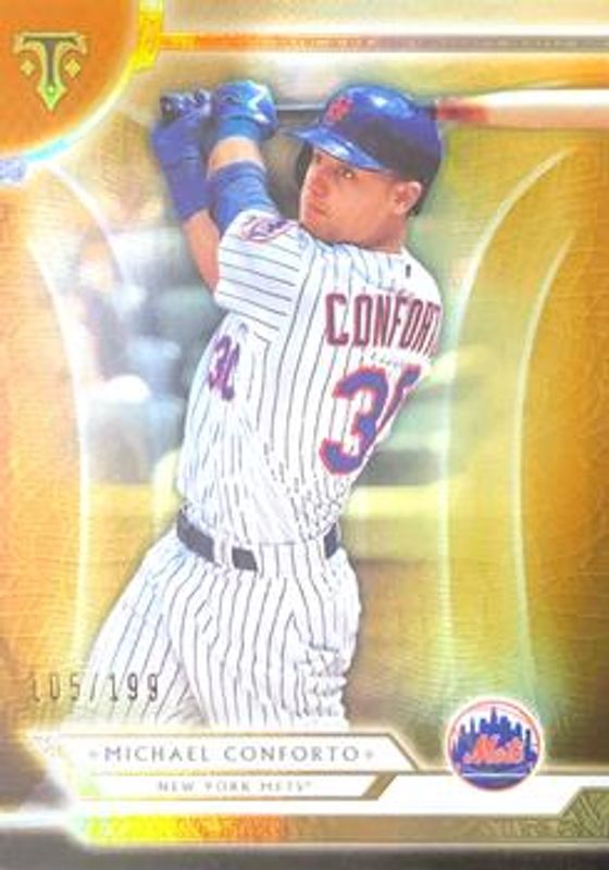 Michael Conforto 2018 Topps Triple Threads #40 Amber /199 RAW