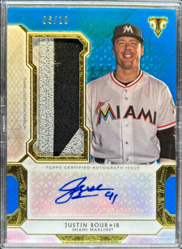 2018 Topps Triple Threads #UAJR-JBO Single Autographs Jumbo Relics - Sapphire /10
