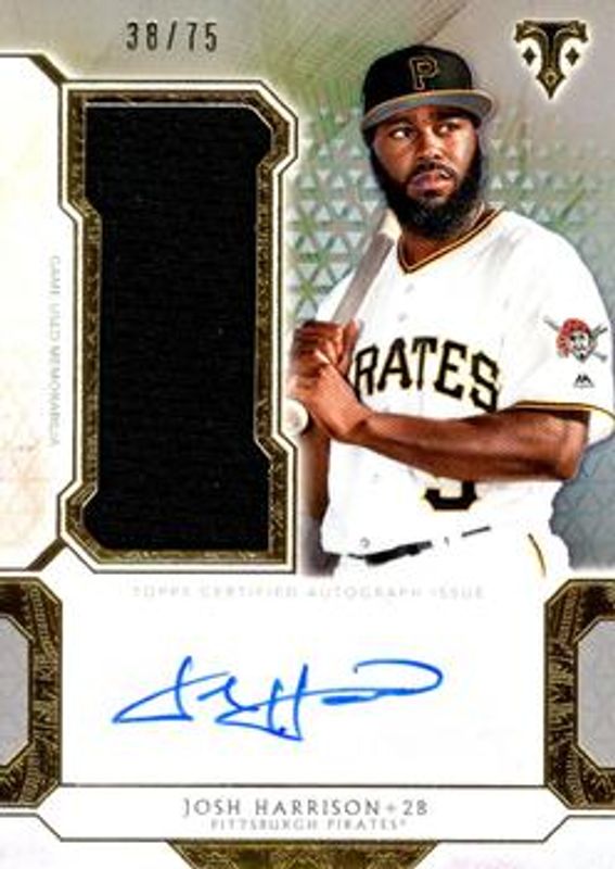 Josh Harrison 2018 Topps Triple Threads #UAJR-JH Single Autographs Jumbo Relics - Silver /75 RAW