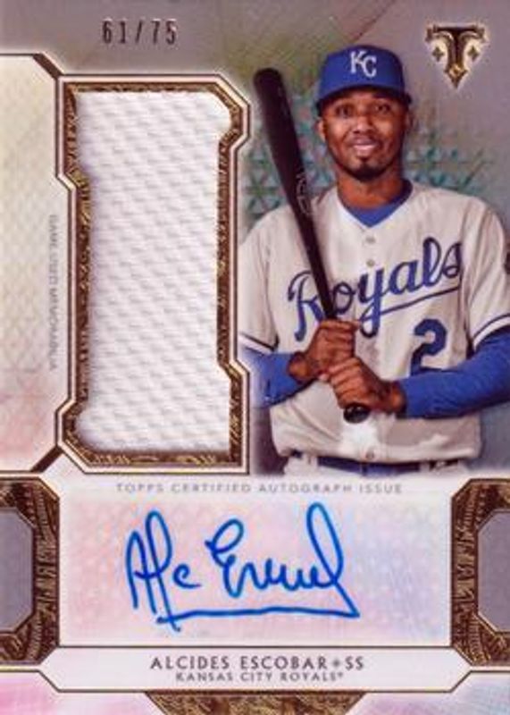 2018 Topps Triple Threads #UAJR-AE Single Autographs Jumbo Relics - Silver /75