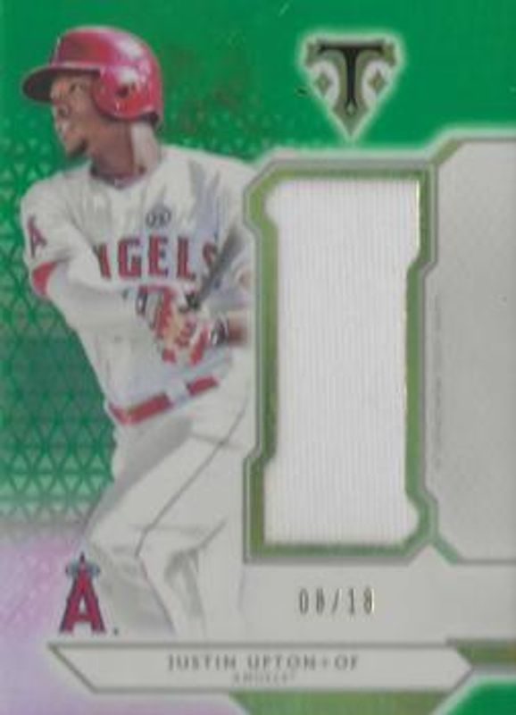 Justin Upton 2018 Topps Triple Threads #SJR-JU4 Single Jumbo Relics - Emerald /18 RAW