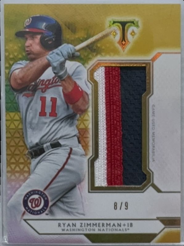 Ryan Zimmerman 2018 Topps Triple Threads #SJR-RZ1 Single Jumbo Relics - Gold /9 RAW