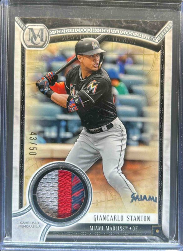 Giancarlo Stanton 2018 Topps Museum Collection #MMR-GST Meaningful Material Patch Relics /50 RAW