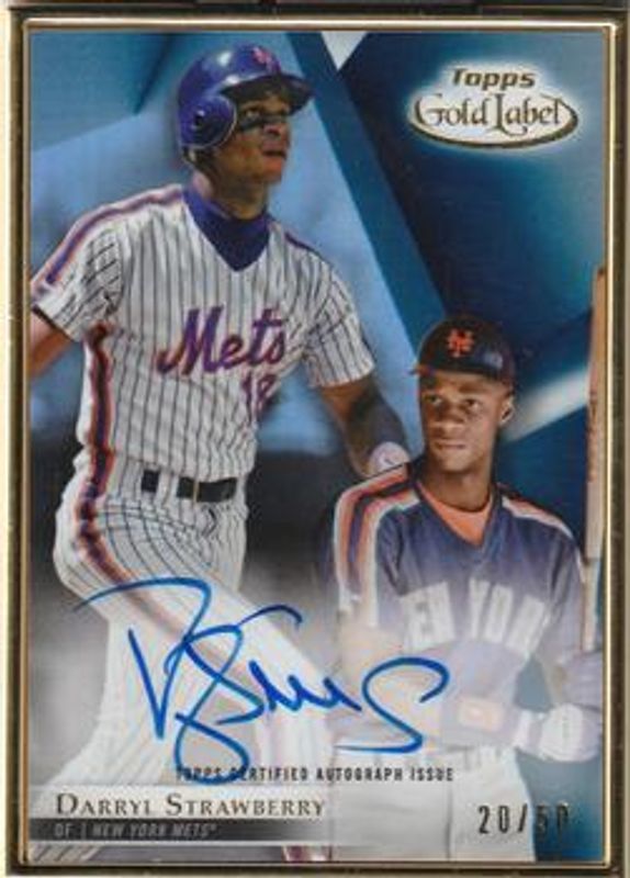 Darryl Strawberry 2018 Topps Gold Label #FA-DS Framed Autographs - Blue /50 RAW