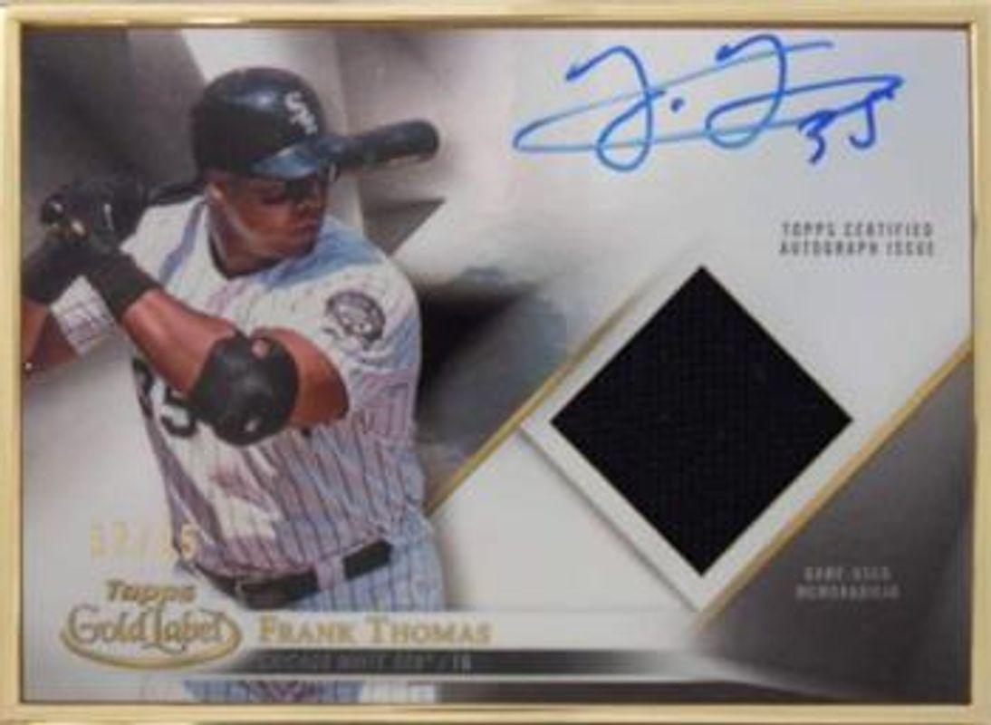 Frank Thomas 2018 Topps Gold Label #GGAR-FT Golden Greats Framed Autographs Relics /25 RAW