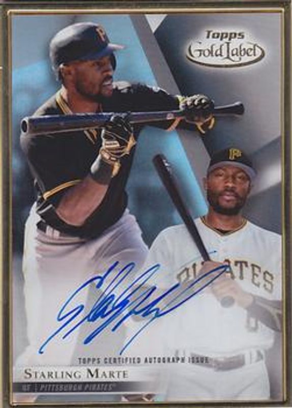 Starling Marte 2018 Topps Gold Label #FA-SM Framed Autographs /75 RAW