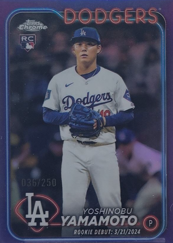 Yoshinobu Yamamoto 2024 Topps Chrome Update #USC108 Rookie Debut