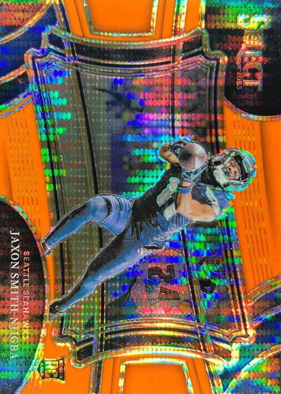 Jaxon Smith-Njigba 2023 Select #385 Field Level Neon Orange Pulsar /7 Rookie RAW
