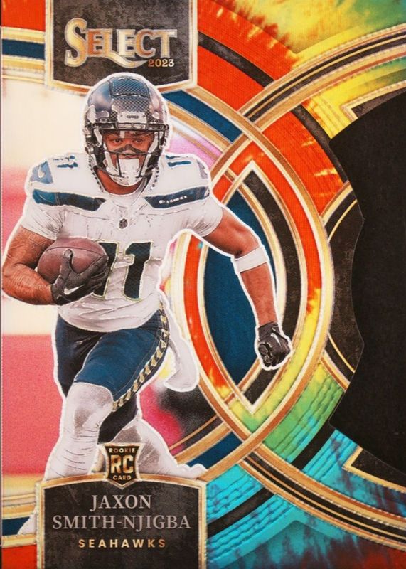 Jaxon Smith-Njigba 2023 Select #174 Premier Level Tie-Dye Die-Cut /25 Rookie RAW