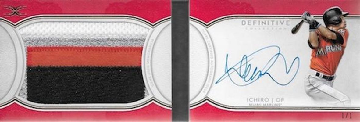 2018 Topps Definitive Collection #DAPB-I Autographs Patch Book Red Team Logo Patch Collection /1