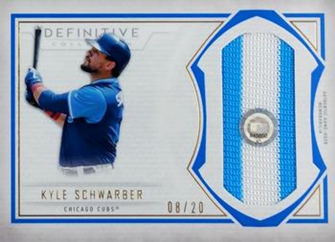 Kyle Schwarber 2018 Topps Definitive Collection #DJRC-KS Jumbo Relic Collection - Blue /35 RAW