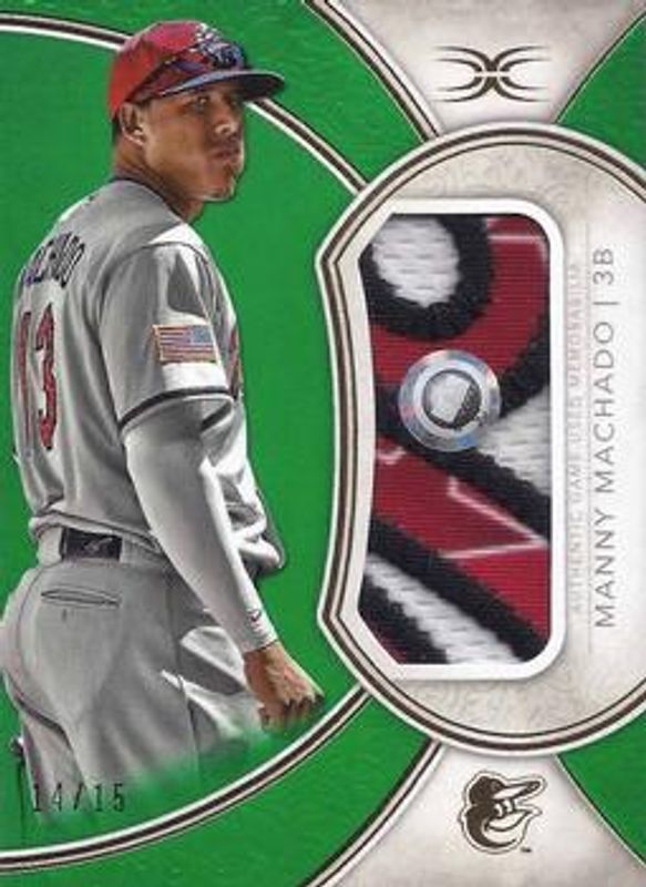 Manny Machado 2018 Topps Definitive Collection #DJRC-MM Jumbo Relic Collection - Green /15 RAW