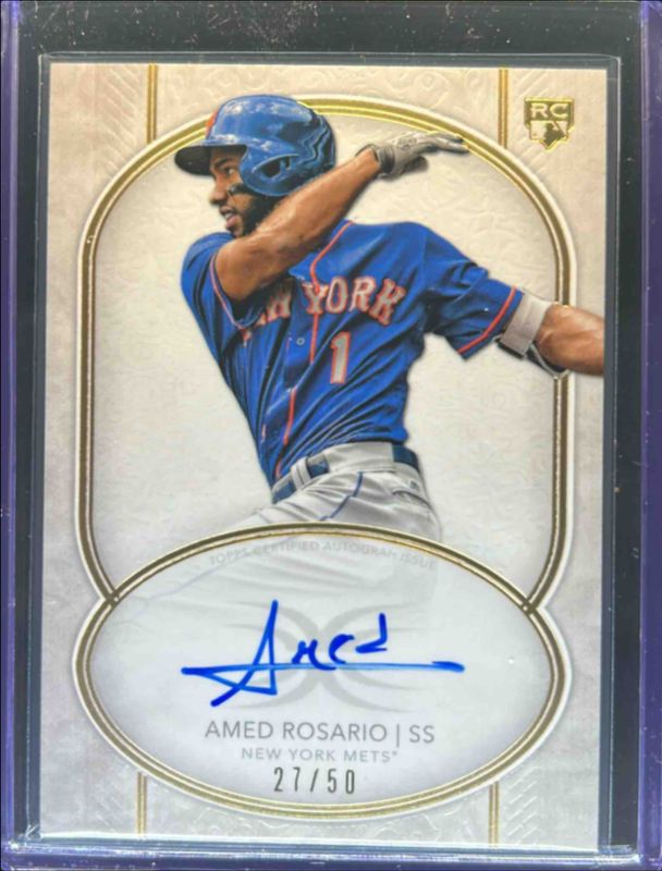 Amed Rosario 2018 Topps Definitive Collection #DRA-ARO Definitive Rookie Autographs /50 RAW