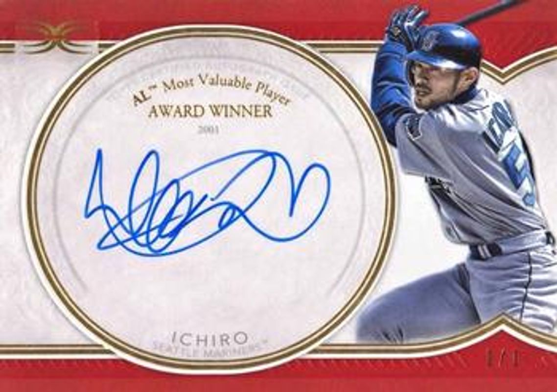 Ichiro Suzuki 2018 Topps Definitive Collection #DCLA-I Legendary Autographs Collection - Red /1 RAW