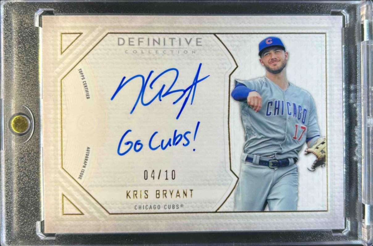 Kris Bryant 2018 Topps Definitive Collection #DCA-KB Definitive Autographs Inscription Collection /10 RAW