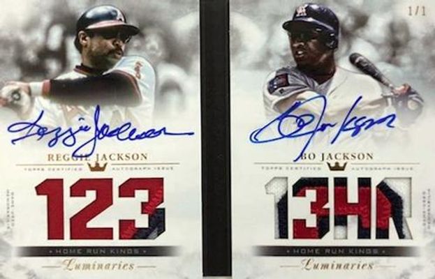 2018 Topps Luminaries #HRKD-JJ Home Run Kings Autographs Patch Dual Book /1