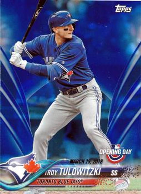 Troy Tulowitzki 2018 Topps Opening Day #106 Opening Day Edition Blue Foil RAW