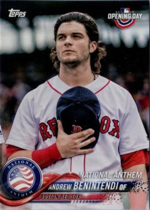 Andrew Benintendi 2018 Topps Opening Day #NA-AN National Anthem RAW