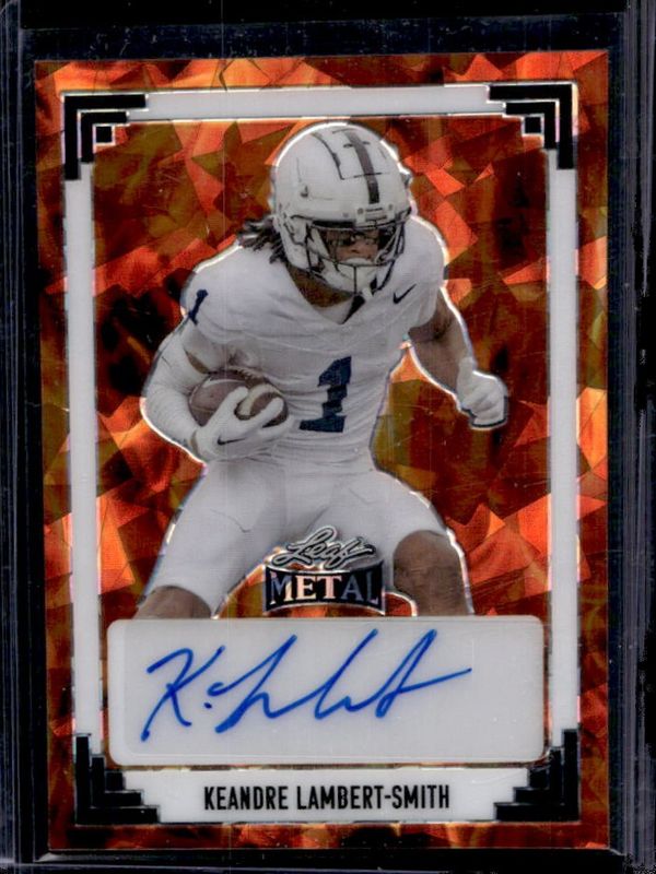 KeAndre Lambert-Smith 2024 Leaf Metal #91A-KLS 91 Leaf Autographs - Crystal Fire /4 RAW