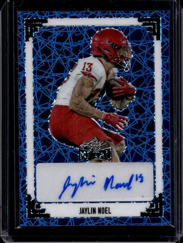 Jaylin Noel 2024 Leaf Metal #91A-JN1 91 Leaf Autographs - Laser Blue /5 RAW