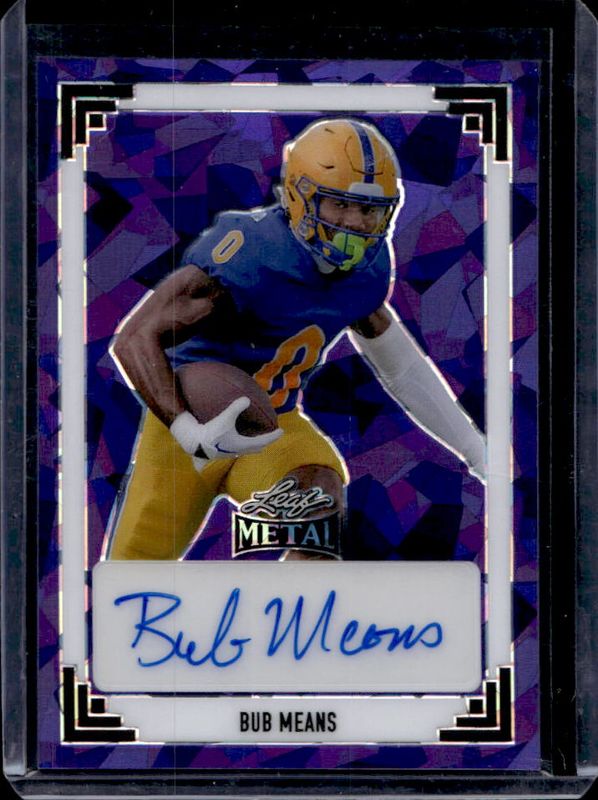 Bub Means 2024 Leaf Metal #91A-BM1 91 Leaf Autographs - Crystal Purple /6 Rookie RAW