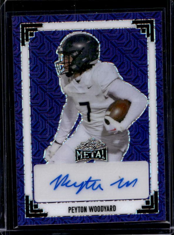 Peyton Woodyard 2024 Leaf Metal #91A-PW1 91 Leaf Autographs - Mojo Purple /7 RAW