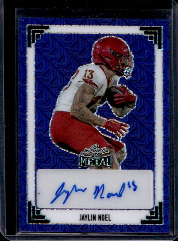 Jaylin Noel 2024 Leaf Metal #91A-JN1 91 Leaf Autographs - Mojo Purple /7 RAW