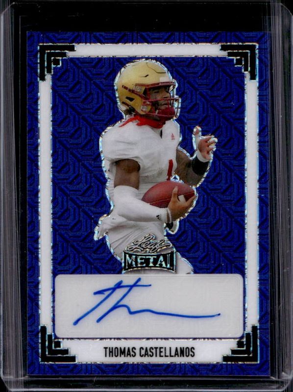 Thomas Castellanos 2024 Leaf Metal #91A-TC1 91 Leaf Autographs - Mojo Blue /8 RAW