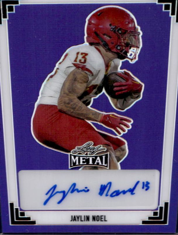 Jaylin Noel 2024 Leaf Metal #91A-JN1 91 Leaf Autographs - Prismatic Purple /8 RAW