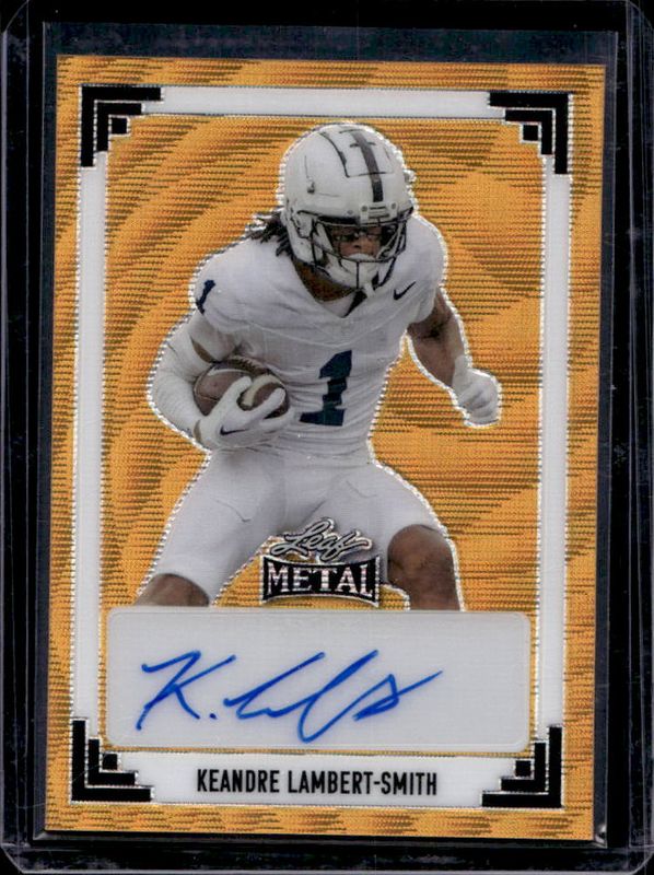 KeAndre Lambert-Smith 2024 Leaf Metal #91A-KLS 91 Leaf Autographs Wave - Gold /1 RAW