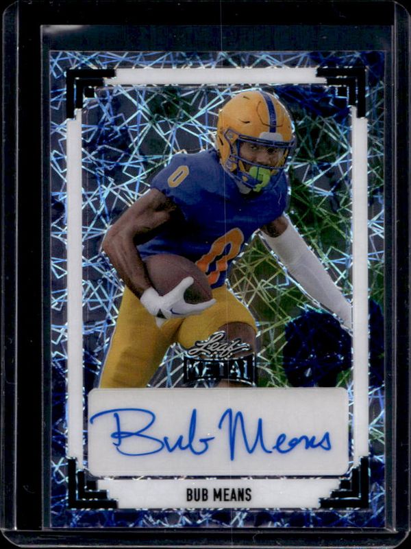 Bub Means 2024 Leaf Metal #91A-BM1 91 Leaf Autographs - Laser Earth /1 Rookie RAW